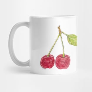 Cherries on a branch_color pencil Mug